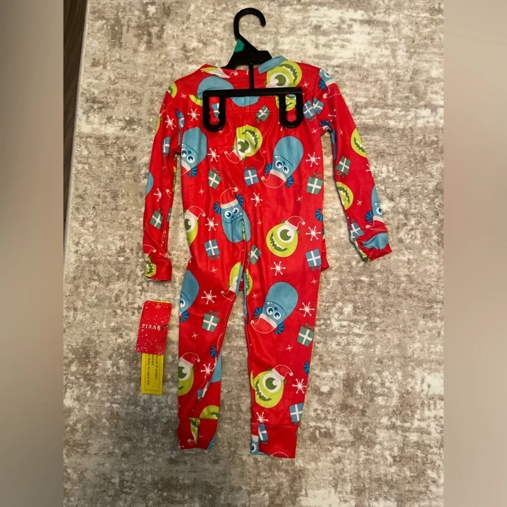 Pixar Holiday Kids Red Monsters Inc Pajama Set size 5T-NWT